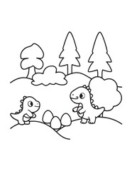 Cute dinosaur coloring book, cute dinosaur coloring page, line art, victor, illustration, black-white, dinosaur, coloring book, coloring pages, bold & easy, dinosaur coloring book, dinosaur coloring