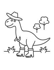 Cute dinosaur coloring book, cute dinosaur coloring page, line art, victor, illustration, black-white, dinosaur, coloring book, coloring pages, bold & easy, dinosaur coloring book, dinosaur coloring