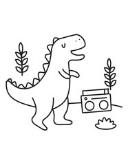 Cute dinosaur coloring book, cute dinosaur coloring page, line art, victor, illustration, black-white, dinosaur, coloring book, coloring pages, bold & easy, dinosaur coloring book, dinosaur coloring