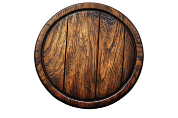 Round Wood Cutting Board Dark Brown Grain Pattern Elegant Kitchen Serving on transparent background