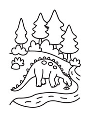Cute dinosaur coloring book, cute dinosaur coloring page, line art, victor, illustration, black-white, dinosaur, coloring book, coloring pages, bold & easy, dinosaur coloring book, dinosaur coloring