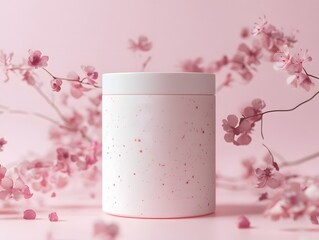 Vintage cup of tea with pink flowers, a delightful breakfast beverage on a spring morning table