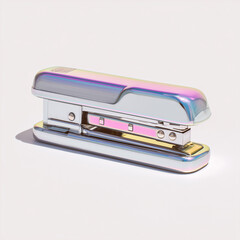 A stapler with a few staples sticking out