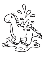 Cute dinosaur coloring book, cute dinosaur coloring page, line art, victor, illustration, black-white, dinosaur, coloring book, coloring pages, bold & easy, dinosaur coloring book, dinosaur coloring