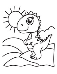 Cute dinosaur coloring book, cute dinosaur coloring page, line art, victor, illustration, black-white, dinosaur, coloring book, coloring pages, bold & easy, dinosaur coloring book, dinosaur coloring