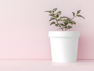 Fresh green houseplant in a white pot