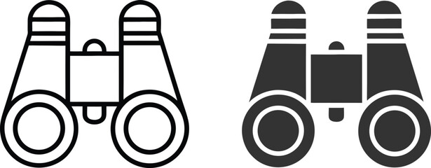 Binoculars Silhouette Flat Illustration Simple Optical Device Vector in Flat Style