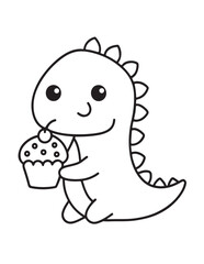 Cute dinosaur coloring book, cute dinosaur coloring page, line art, victor, illustration, black-white, dinosaur, coloring book, coloring pages, bold & easy, dinosaur coloring book, dinosaur coloring