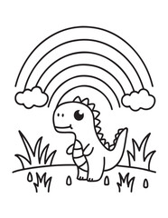 Cute dinosaur coloring book, cute dinosaur coloring page, line art, victor, illustration, black-white, dinosaur, coloring book, coloring pages, bold & easy, dinosaur coloring book, dinosaur coloring