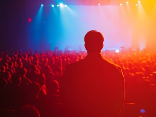 Motivational Speaker Presenting to an Engaged Audience at a Leadership Event, people at the concert
