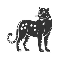 Leopard Silhouette Flat Illustration Simple Wild Animal Vector in Flat Style