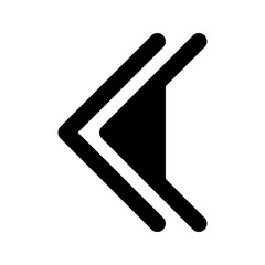 arrow double caret left back glyph icon