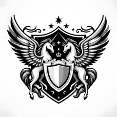 Fototapeta premium horse and lion emblem