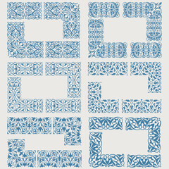 Arabic oriental ornament. Seamless floral pattern. Arabian borders and corners