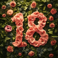 Numero 18 fatto di fiori.