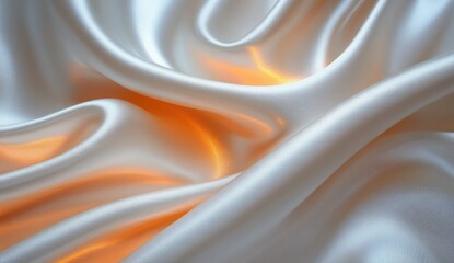 Close-up view of flowing, luxurious satin fabric.