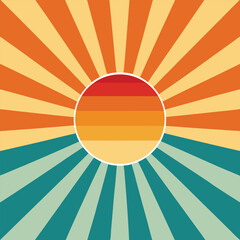 Sunburst or sun burst retro background. Ray stripes. 