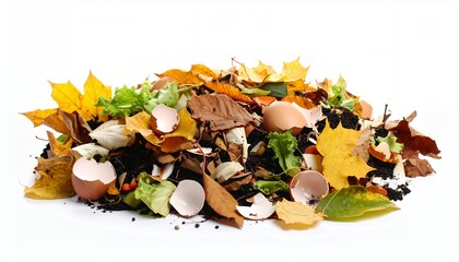 Pile of Organic Compost Ingredients - Sustainable Waste and Soil Enrichment