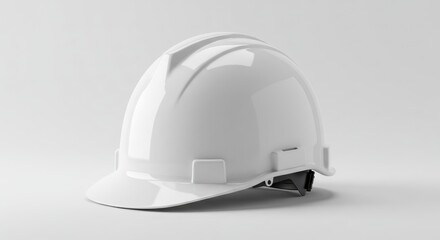 Fototapeta premium White Hard Hat: Clean Minimalist Industrial Safety Design