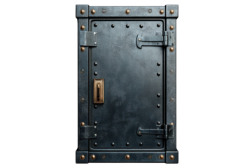 Metal Vault Door Industrial Design Secure Entrance Armored Strongbox on transparent background