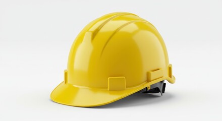 Fototapeta premium Hard Hat: A Vibrant Yellow Safety Helmet, Clean Minimalist Design