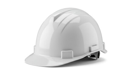 Fototapeta premium White Hard Hat: A Clean Minimalist Safety Design