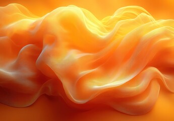 Soft, glowing orange fabric folds in a dramatic arrangement.