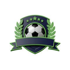 Soccer emblem badge logo isolated on transparent background