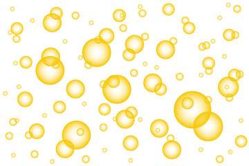 Realistic glossy gold cosmetic oil drop.