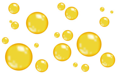 Yellow bubble on white background.