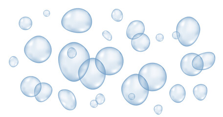 Blue water bubbles background.