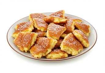 Delicious German pretzel bites with sprinkled salt on a white background