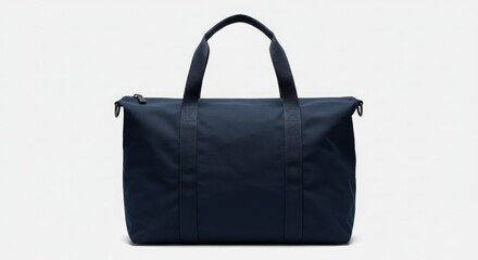 Naklejka premium Navy Weekender Travel Bag: Minimalist Design, Smooth Texture