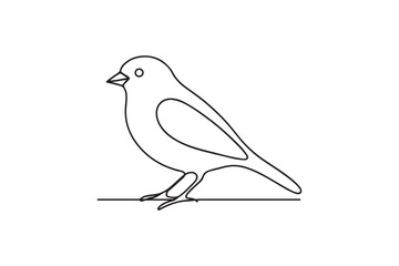 Canary bird continuous one line drawing minimalism design