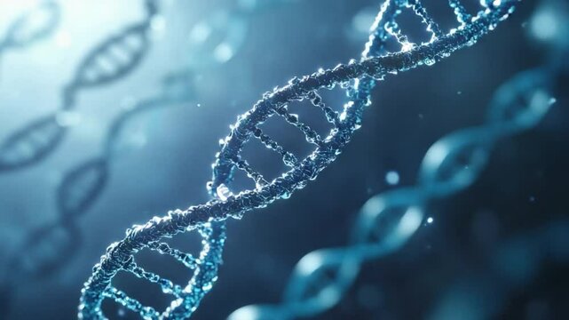 DNA Helix: The mesmerizing beauty of a double helix DNA strand, symbol of life, heredity, and genetic code.