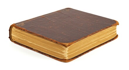 Antique Book: Aged Leather Binding, Worn Pages, Rustic Charm