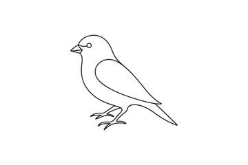 Sparrow bird continuous one line drawing minimalism design