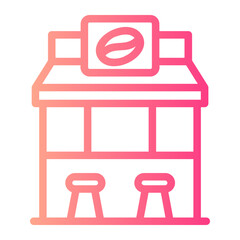 coffee shop gradient icon