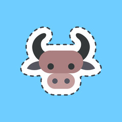 Cutting line sticker taurus the bull. Zodiac horoscope elements.