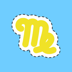 Cutting line sticker virgo. Zodiac horoscope elements.