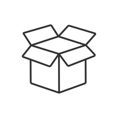 Outline box open icon simple flat style.