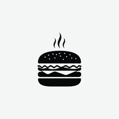 Playful Cartoon Hamburger Illustration – Kid-Friendly Fast Food Clipart in Flat Style