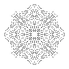 Lace pattern and tattoo design coloring book page, vector file