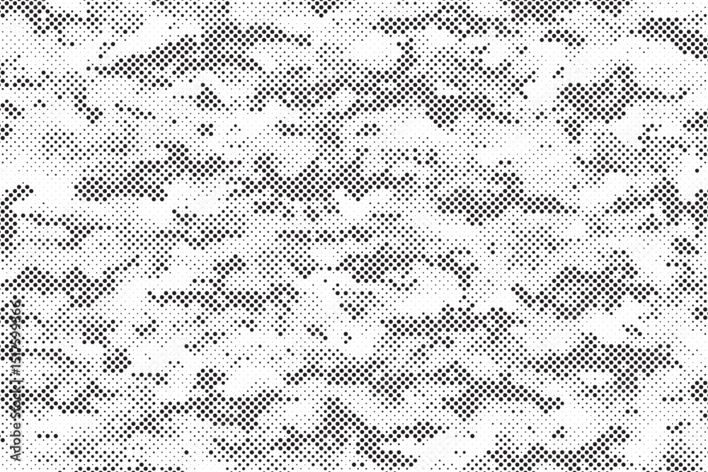 Aufkleber Abstract halftone seamless camouflage pattern. Repeating digital dotted hexagonal camo military texture background. Abstract modern fabric textile ornament. Vector illustration.
