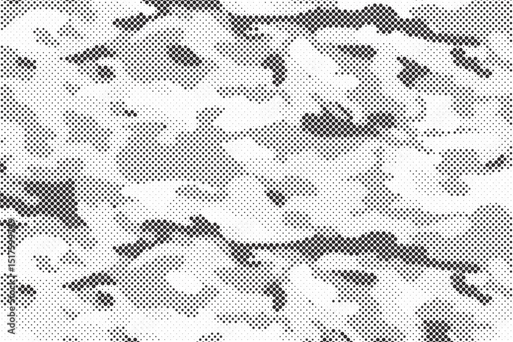 Poster Abstract halftone background. Military camouflage effect dot seamless pattern texture. Dotted background as design element.