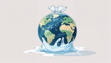 Minimalist Environmental Poster   Beat Plastic Pollution , Save Earth in Style , World Environmental Day 2025 , illustration image , photo , background