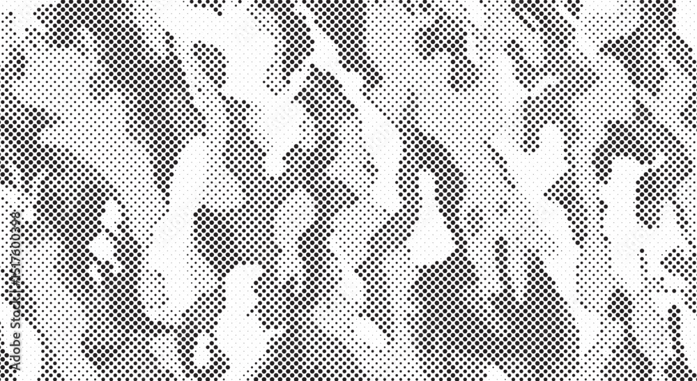 Poster Abstract halftone background. Military camouflage effect dot seamless pattern texture. Dotted background as design element.