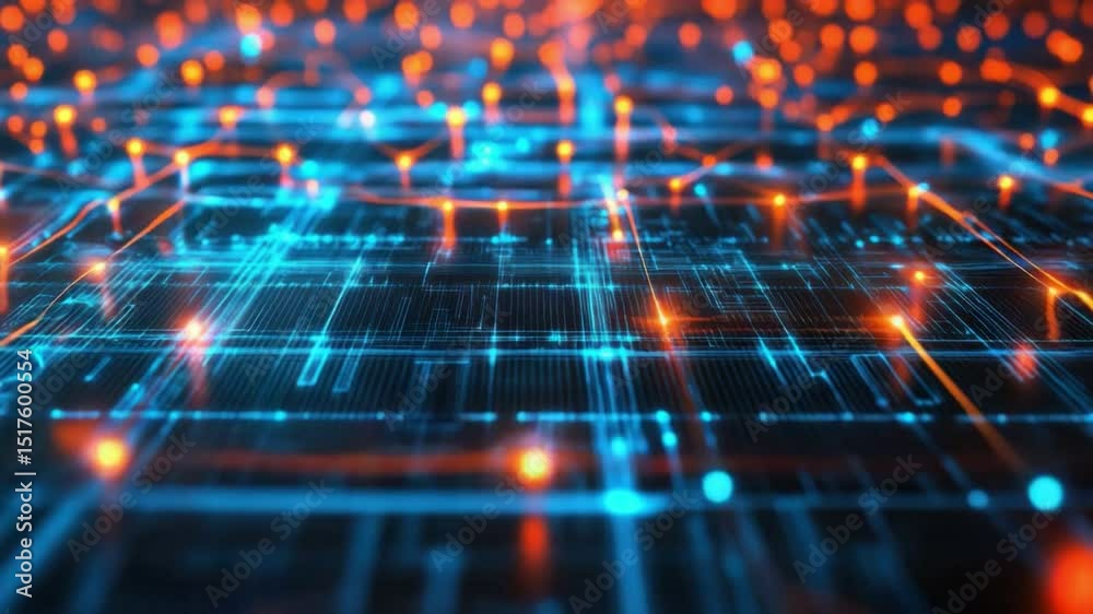 Poster digital circuitry abstract: a captivating and intricate digital circuit design, where the flow of in