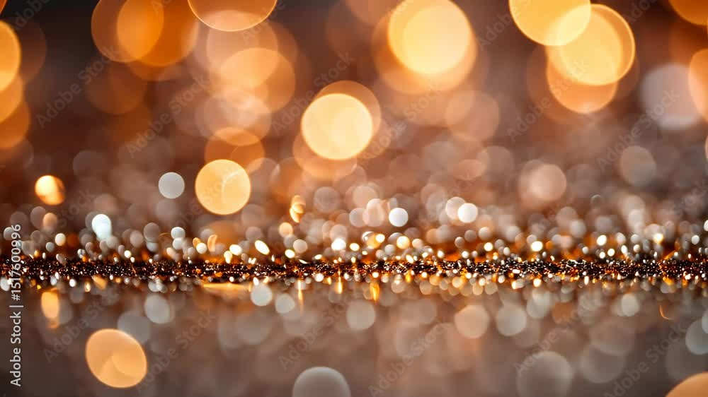 Wall mural mesmerizing display of golden and silver bokeh lights create a captivating and abstract backdrop.