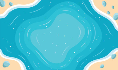Aerial Top View of the Calm Deep Blue Center of a Peaceful and Serene Lake